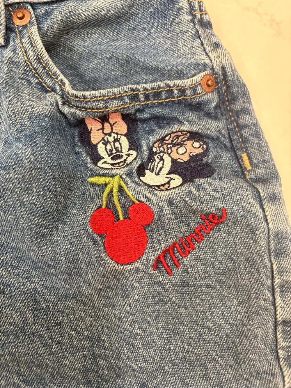 Old Navy x Disney Minnie High-Waisted Cutoff Jean Shorts for Girls Size 10